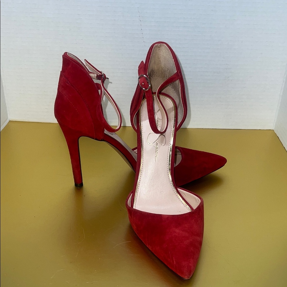 Jessica Simpson Red Suede Heels - Picture 5 of 8